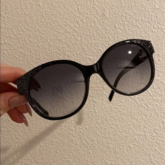 jimmy choo black sunglasses allium/s m45jj silver sparkle summer spring beach - Picture 7 of 8